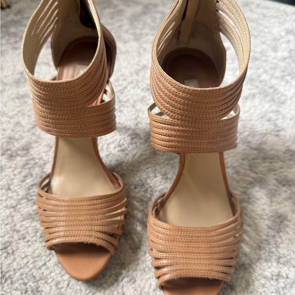 Michael Kors Nude Tan Strappy High Heel Sandals
